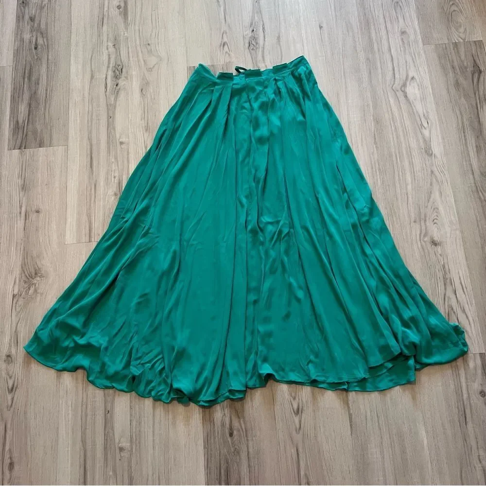 Vintage Emerald green chiffon Maxi Skirt by Cotton Candy LA NWT deadstock sz L
